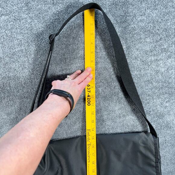 Kate Spade Black Nylon Messenger Bag Large Crossbody Laptop Work Travel Tote - Picture 12 of 14